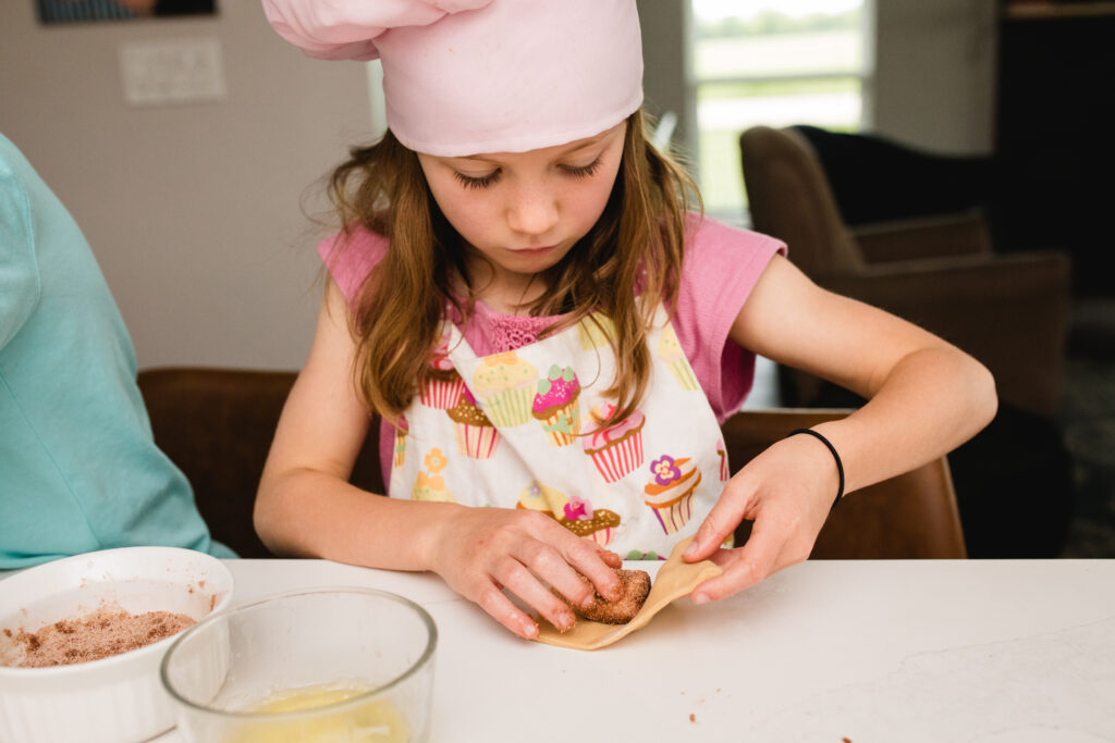 Intentional Easter activity - making resurrection rolls