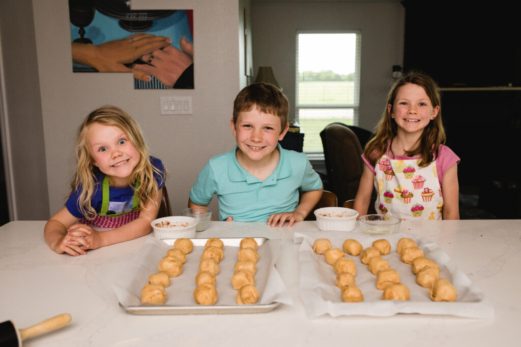 Intentional Easter activity - making resurrection rolls