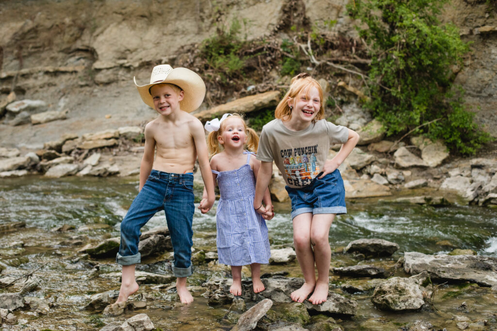 Outdoor Family Photography in the Creek