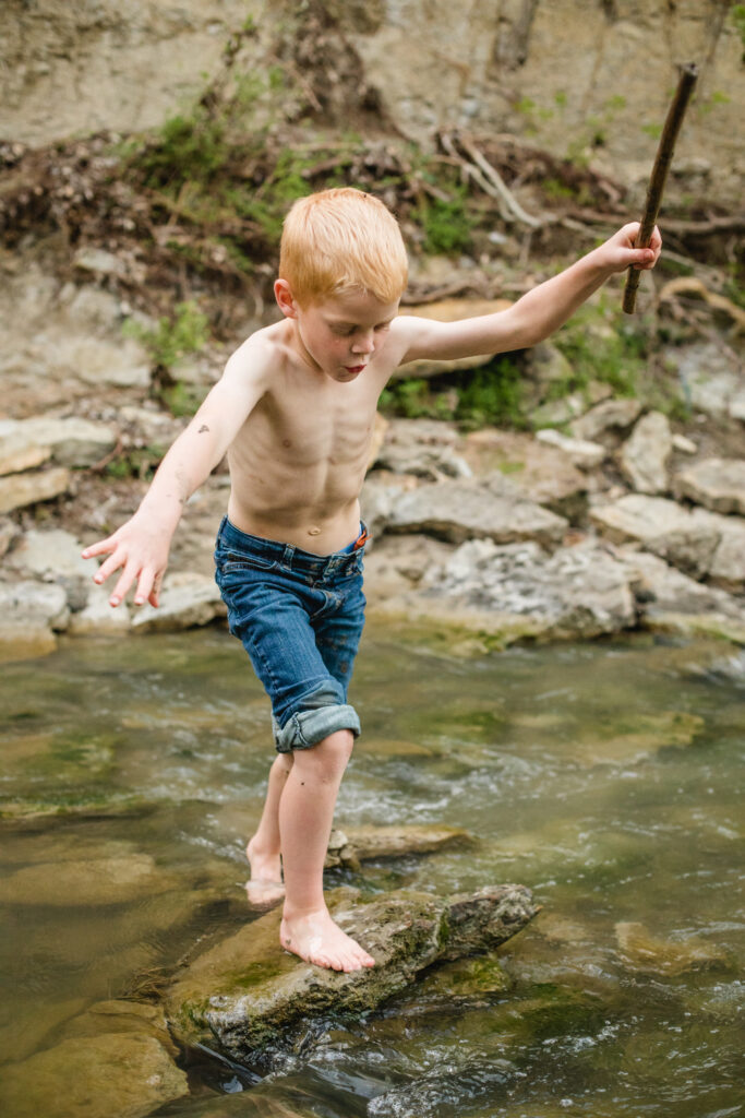 Outdoor Family Photography in the Creek