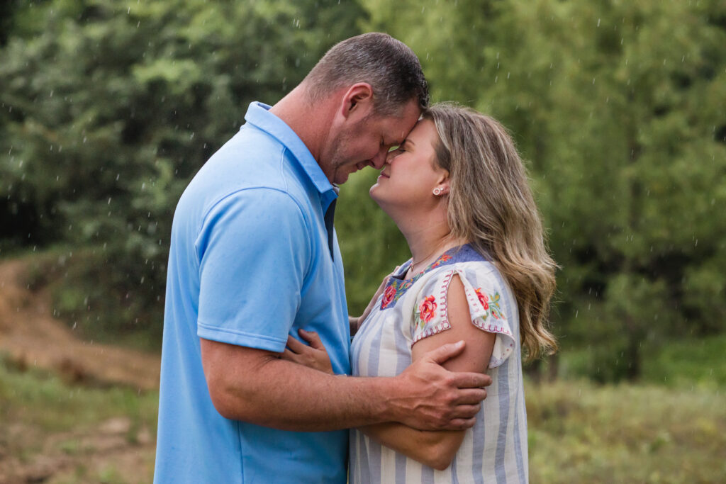 Outdoor North Texas family photos in a pasture; couples photo