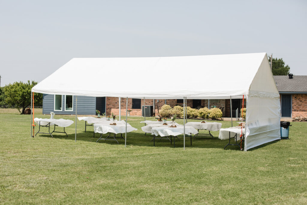 North Texas Outdoor Wedding reception tent