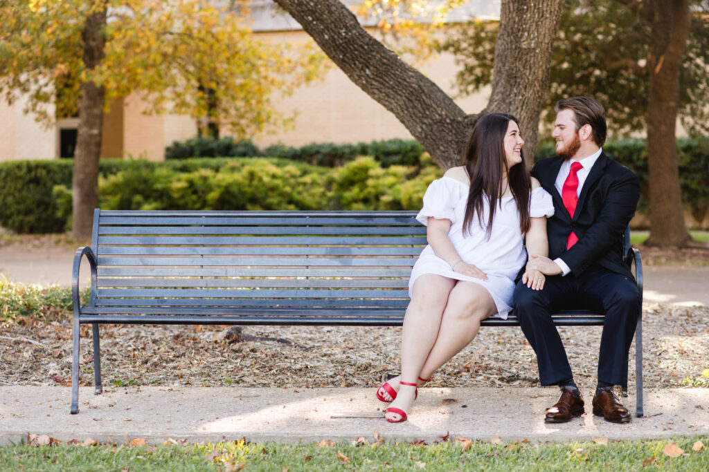 North Texas outdoor engagement photo Austin College