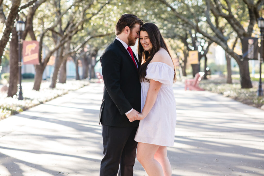 North Texas outdoor engagement photo Austin College