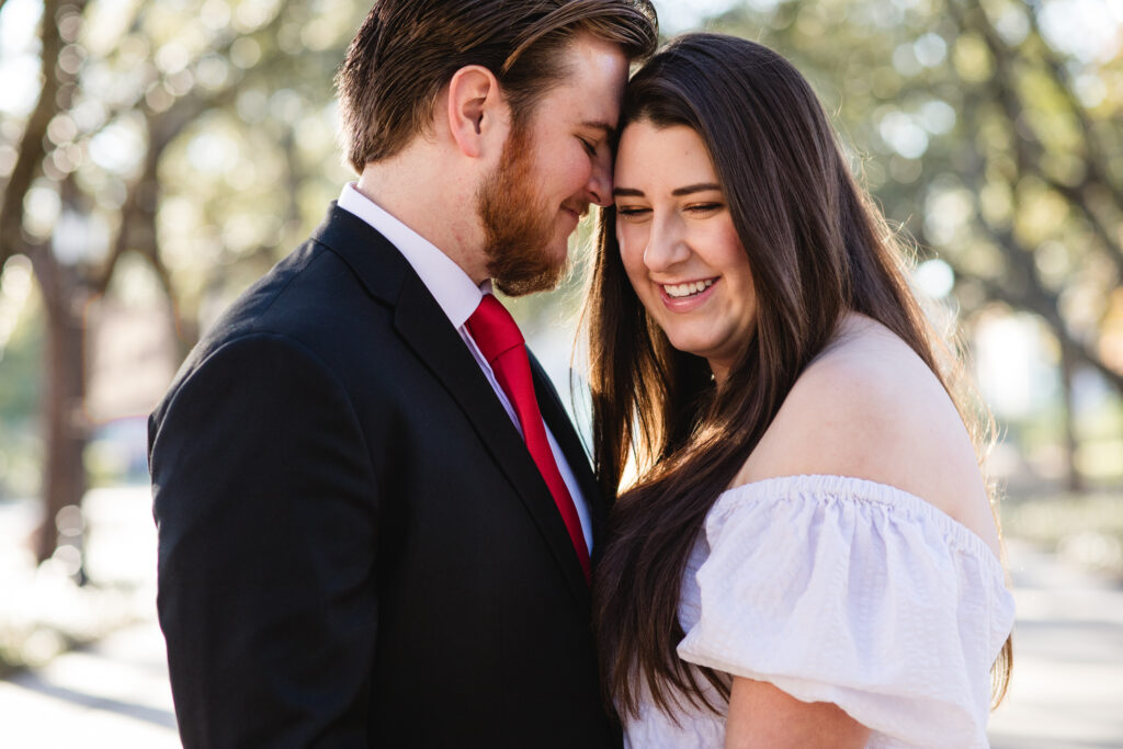 North Texas outdoor engagement photo Austin College