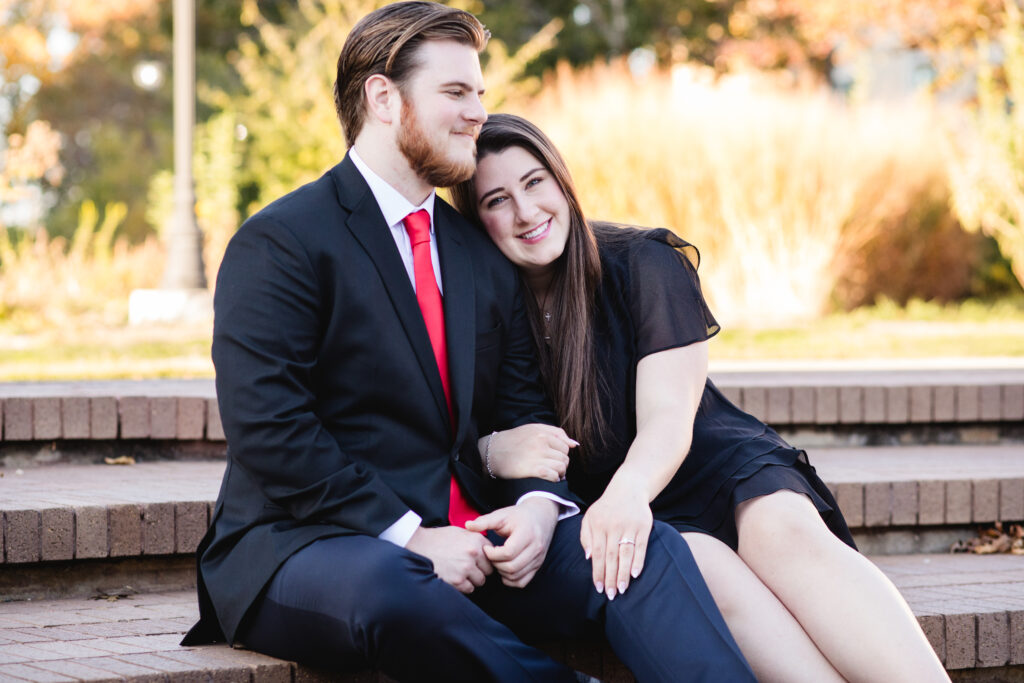 North Texas outdoor engagement photo Austin College