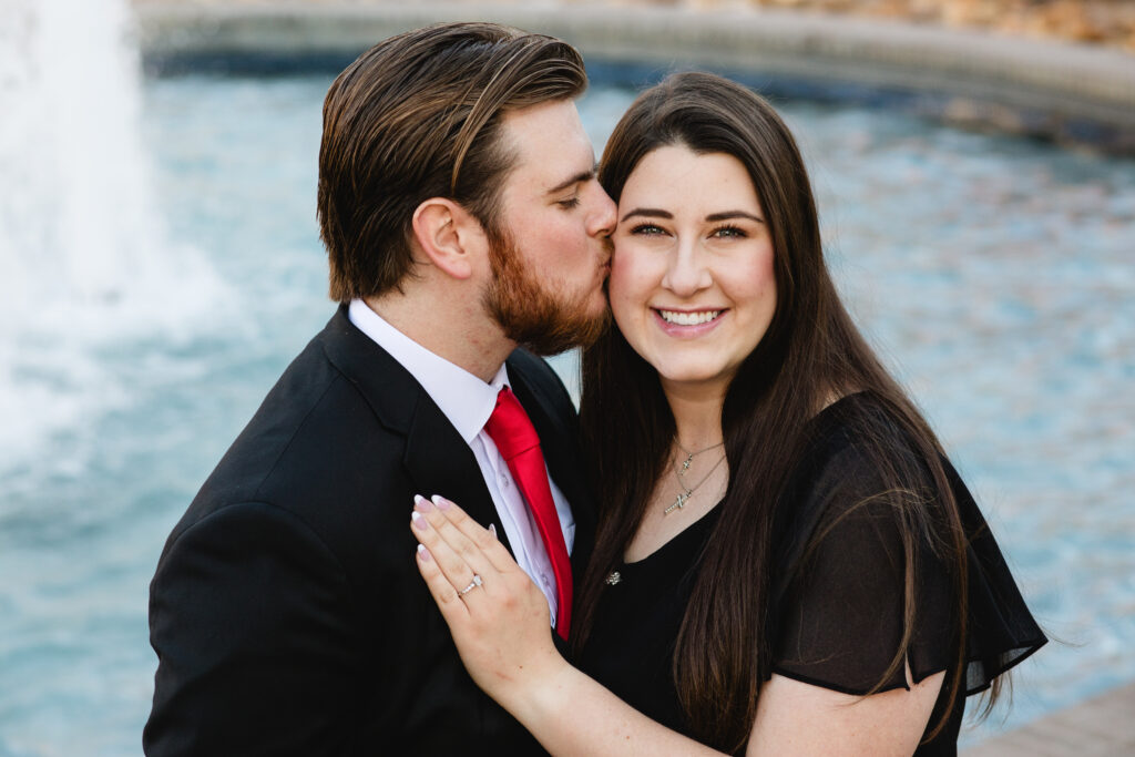 North Texas outdoor engagement photo Austin College