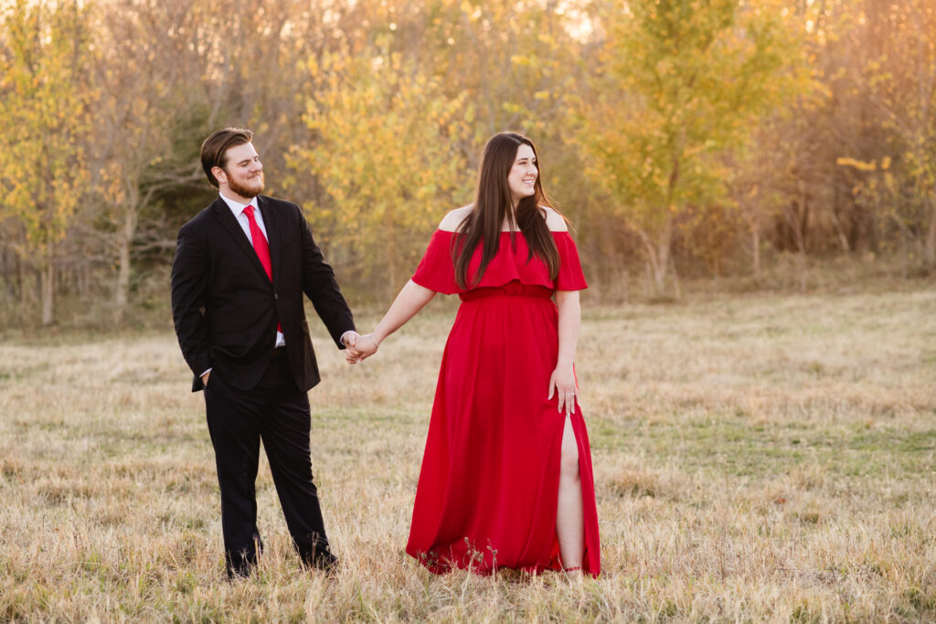 North Texas outdoor engagement photo