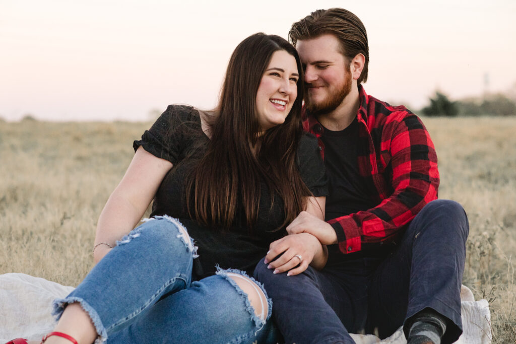 North Texas outdoor engagement photo