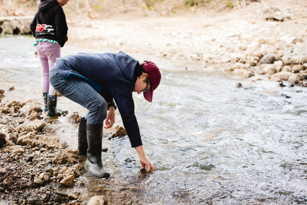 Hunting for fossils at Post Oak Creek