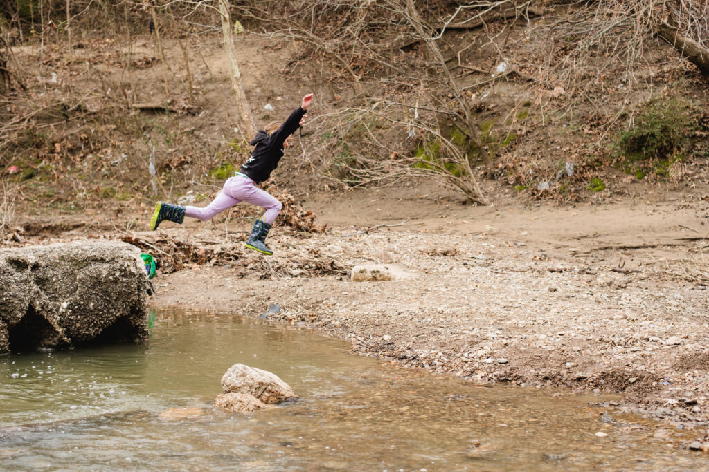 Hunting for shark teeth at Post Oak Creek