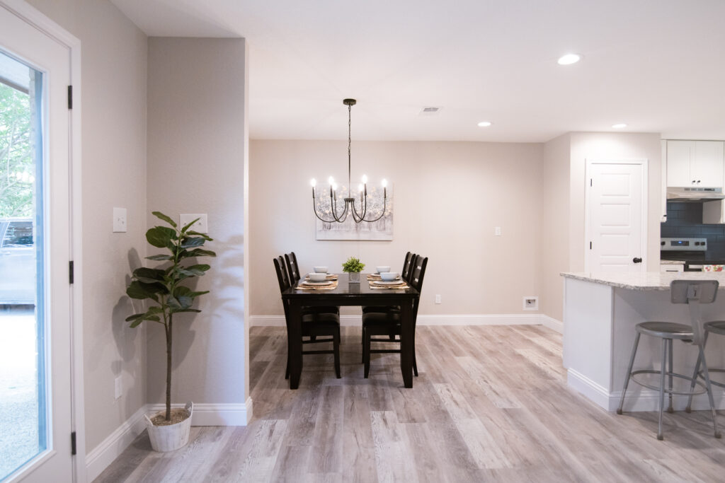 Dining room of renovated house