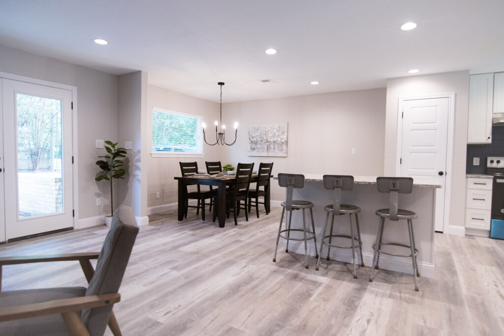 Dining room of renovated house