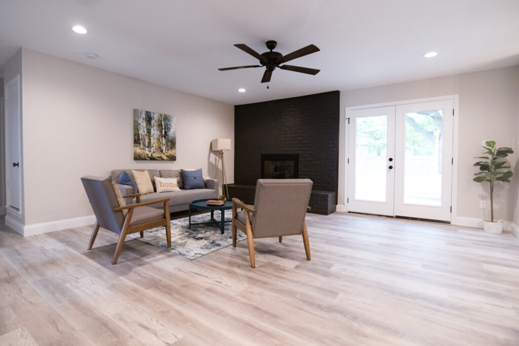 Living room of renovated house