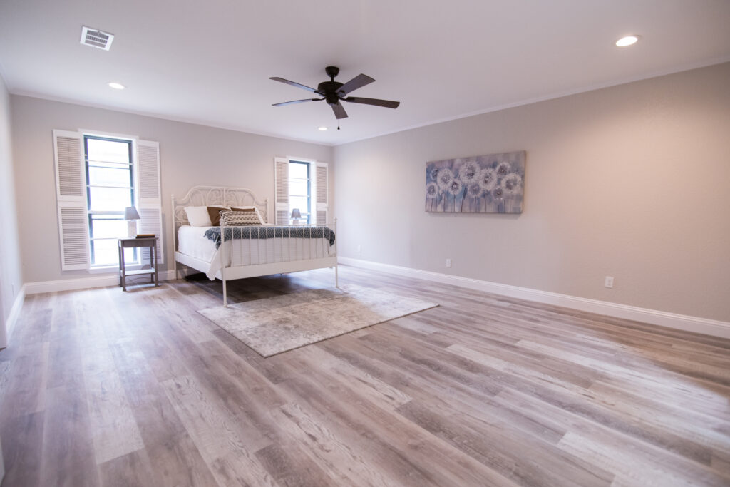 Master bedroom of renovated house