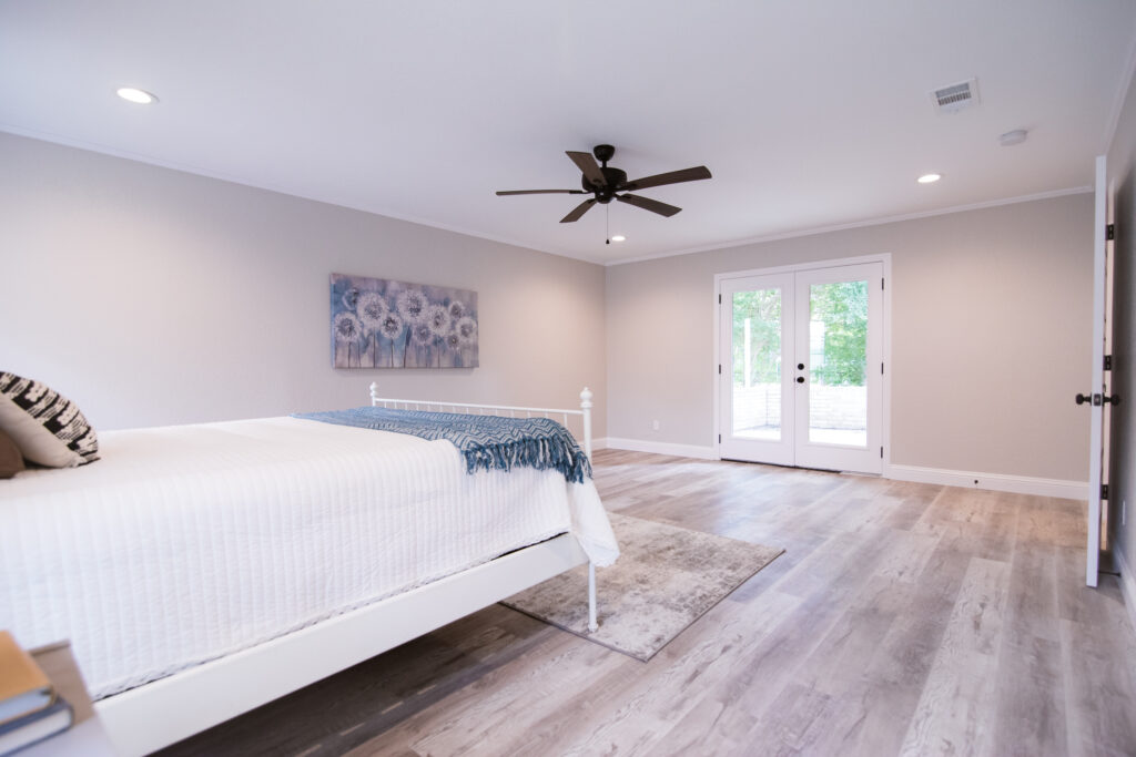 Master bedroom of renovated house