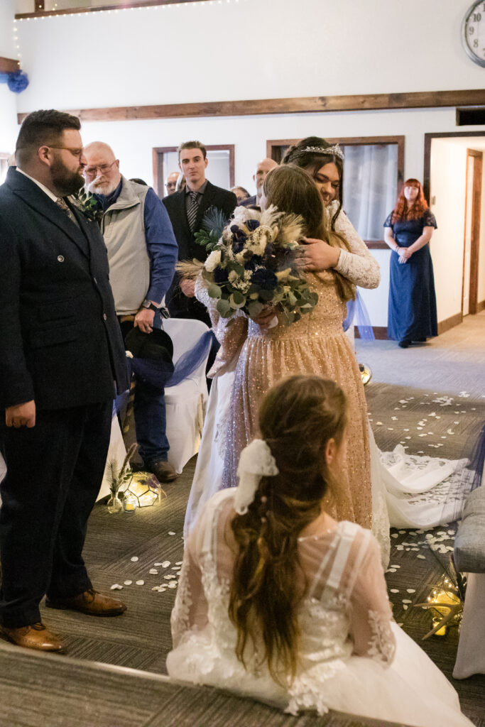 Wedding photograph of bride and mom
