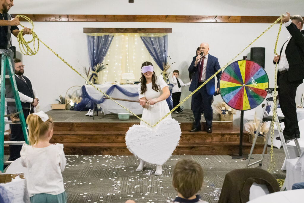 Wedding photograph with a pinata